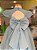 Vestido Infantil de Festa Azul Aplique Flores - Imagem 8