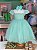 Vestido de Festa Infantil Verde Tifanny Aplique Flores - Imagem 4