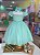 Vestido de Festa Infantil Verde Tifanny Aplique Flores - Imagem 1