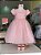 Vestido de Festa Infantil Rosa Aplique com Nervuras - Imagem 5