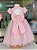 Vestido de Festa Infantil Rosa Aplique com Nervuras - Imagem 7