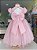Vestido de Festa Infantil Rosa Aplique com Nervuras - Imagem 6