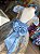 Vestido Infantil Azul com Renda Dourada Realeza Luxo - Imagem 4