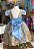 Vestido Infantil Azul com Renda Dourada Realeza Luxo - Imagem 3