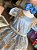 Vestido Infantil Azul com Renda Dourada Realeza Luxo - Imagem 2