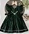 Vestido Ponto Palito Verde Bordado - Imagem 1
