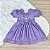 Vestido Luxo Fustão Lilás Golinha Bordado - Imagem 2
