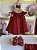 Vestido Bebê Artesanal Casinha de Abelha Vermelho | Bordado Delicado à Mão | Clássico, Elegante e Confortável - Imagem 1