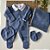 Kit Saida Maternidade de Tricô Masculina Completa Azul Jeans - Imagem 2
