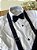 Conjunto Social Infantil Branco com Azul Marinho Longo no Linho Batizado - Imagem 4
