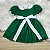 Vestido Infantil Luxo Bordado Cereja Verde - Imagem 3