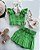 Conjunto linho short saia Verde Bandeira acompanha cinto - Imagem 1