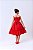 Vestido Infantil Vermelho Alças Babado - Imagem 3