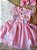 Vestido infantil luxo Jardim encantado Rosa A - Imagem 6
