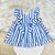 Vestido Ponto Palito Listras Azul - Imagem 1