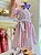 Vestido Infantil Artesanal Bordado a mão Listras Rosa - Imagem 3