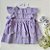Vestido Infantil Artesanal Bordado a mão Lilás - Imagem 1
