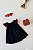 Vestido Bebê Artesanal Casinha de Abelha Azul Marinho | Bordado Delicado à Mão | Clássico, Elegante e Confortável - Imagem 4