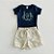 Conjunto Camiseta Marinho e Bermuda com Off Divertto - Imagem 1
