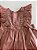Vestido Infantil Artesanal Bordado a mão Rose Flores - Imagem 2