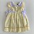 Vestido Infantil Artesanal Bordado a mão Amarelo Flores - Imagem 1