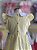 Vestido Infantil Artesanal Bordado a mão Amarelo Flores - Imagem 5