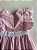 Vestido Infantil Artesanal Bordado a mão Rosa Flores - Imagem 5