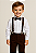 Conjunto Social Infantil Branco com Marrom Longo no Linho Pagem - Imagem 1