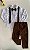 Conjunto Social Infantil Branco com Marrom Longo no Linho Pagem - Imagem 4