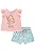 Conjunto Bata e Short Fresh Bolhas Rosa - Imagem 1