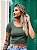 Cropped Nana Costa Canelado Verde Militar - Imagem 1