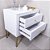 Mesa de Cabeceira de Vidro Branco com Pé Dourado 2 gavetas e Puxador Dourado 60x35x60 - Imagem 10