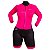 Macaquinho ciclismo bike manga Longa feminino forro gel - Rosa Neon - Imagem 1