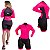 Macaquinho ciclismo bike manga Longa feminino forro gel - Rosa Neon - Imagem 6