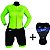 Macaquinho ciclismo bike manga longa feminino forro gel - Verde Neon - Imagem 2