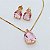 Conjunto Gota Rosa  Banhado a Ouro 18k - Imagem 5