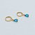 Brinco Argolinha Gota Azul Claro Banhada a Ouro 18K - Imagem 1