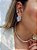 Brinco Piercing Fake Cravejado Zirconias Folheado em Ródio - Imagem 1