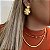Choker Rigida Minimalista Bolinha Espelhada Banhado em Ouro 18k - Imagem 1
