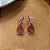 Brinco Gotas Zircônia Rosa Cravejada Banhado em Prata - Imagem 1