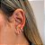 Ear Hook Cravejado Zircônias Coloridas Banhado em Prata - Imagem 2