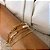 Pulseira Duo Pérola e Correntaria Alongada Banhada em Ouro 18k - Imagem 3