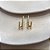 Ear Hook Minimalista Duplo Liso Banhado em Ouro - Imagem 1