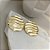Maxi Brinco Ruffles Ondulado Redondo Banhado em Ouro - Imagem 3