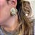 Maxi Brinco Ruffles Ondulado Redondo Banhado em Ouro - Imagem 1