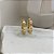 Argola Cravejada Retangula Cravejada 25mm Banhada em Ouro - Imagem 2