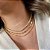 Choker Riviera Caixa Dupla 3 Pontas Zircônia 3mm Banhado em Ouro - Imagem 6