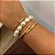 Pulseira Pérola Irregular Banhada em Ouro - Imagem 1