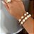 Bracelete Pérolas Classicas 8mm banhado em Ouro - Imagem 4
