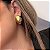 Brinco Martelado Gota Facetada Banhado Ouro - Imagem 2